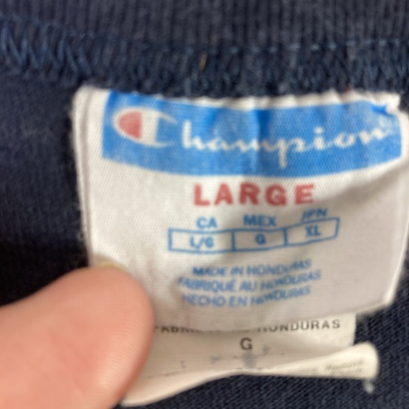 Champion Shirt Adult Large Black Embroidered Logo Sports Casual Outdoors SS Tee - Picture 7 of 13